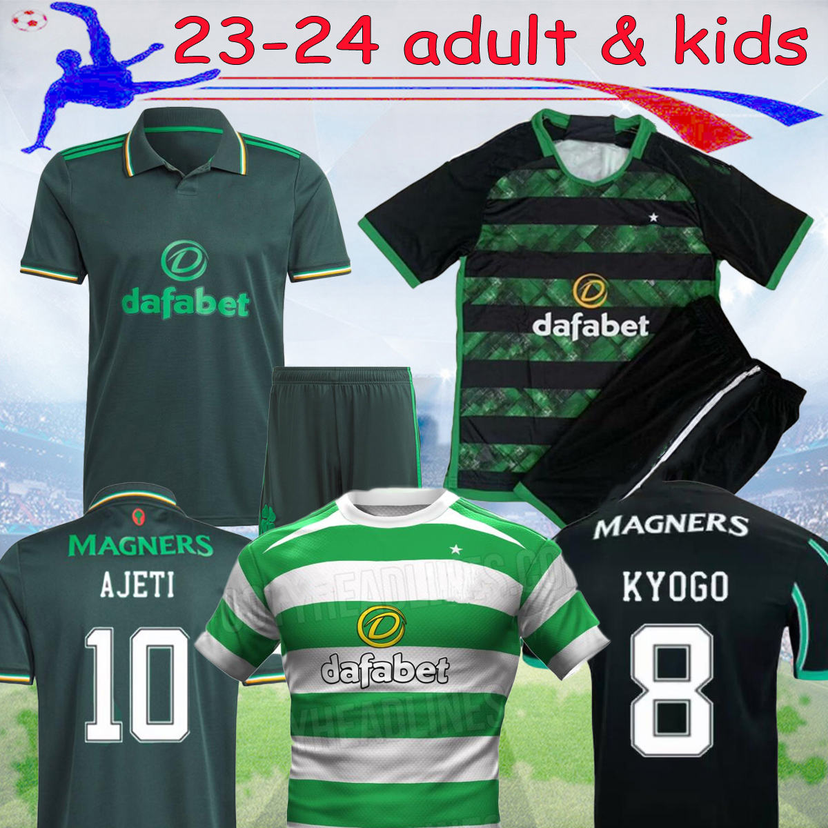 

2023 Celtic away soccer jerseys home 4th KYOGO JOTA AJETI 23 24 ABADA MCGREGOR TURNBULL STARFELT CARTER-VICKERS football shirt Mens Kids kit fans 16-XXL, 2023 4th fans