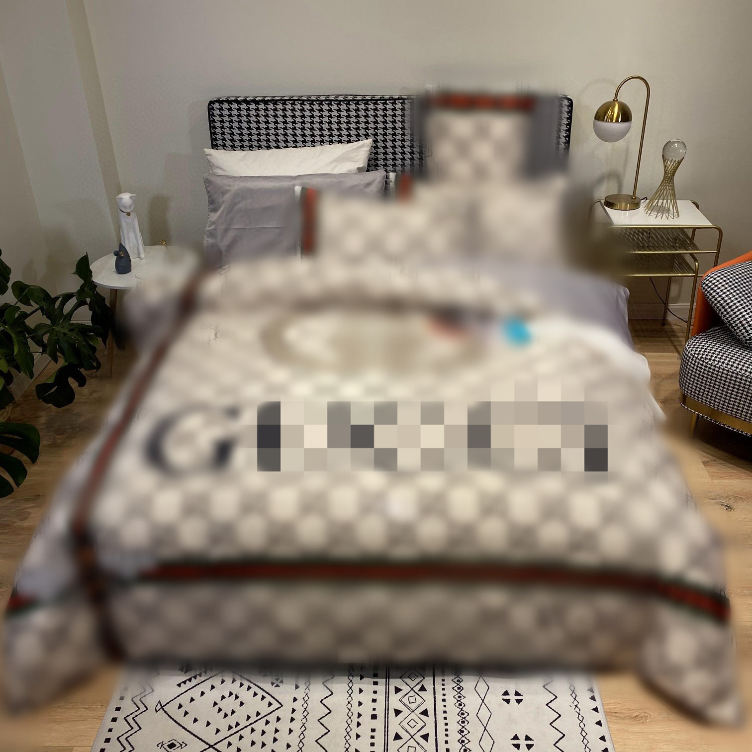 

Luxury khaki designer bedding sets bee letter printed  size king size duvet cover bed sheet fashion pillowcases comforter set