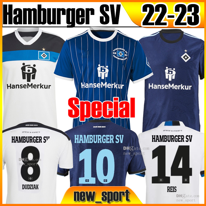 

22 23 Hamburger SV Soccer Jerseys Home White Away Blue 2023 HSV MANNER KINDER Uniformen MEN Kids kit add Socks full sets jersey football shirts Uniforms Men S-XXL, Hanbao 22 23 home