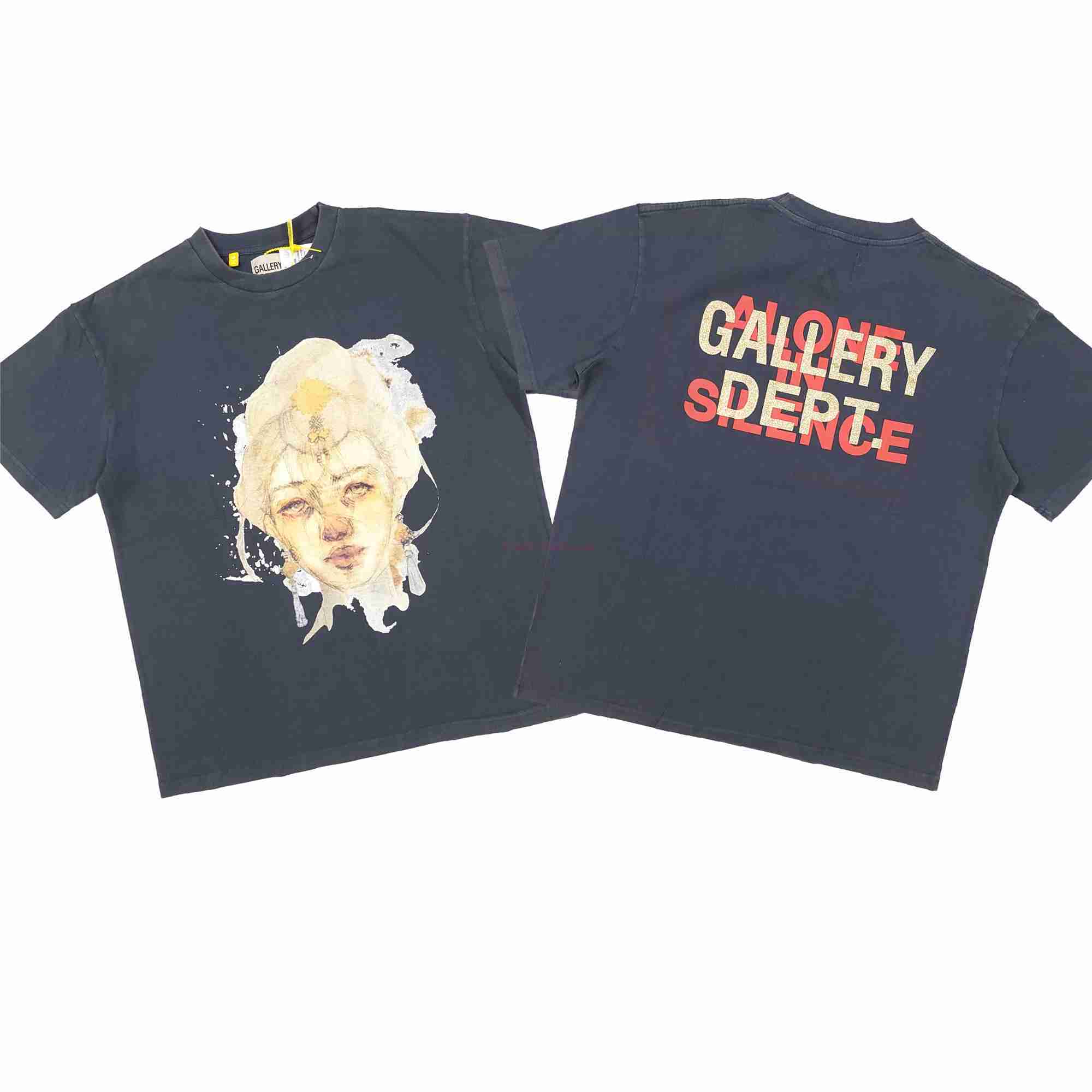 

Fashion Designer Clothing Tees Rock Tshirt Galleryes deptes Goddess Head Print Short Sleeves Used Washed High Street Loose Short t Tide Streetwear Hip hop TShirts, Wash black