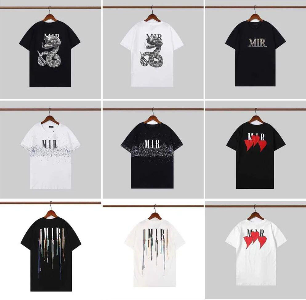 Mens T shirts Printed Amiiri Designer Fashion Womens T-shirt Cotton Casual Tees Short Sleeve Luxury graphic tee Streetwear TShirts V3