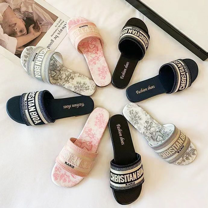 

Women designer slipper slides sandal summer sandles shoes brand beach slides casual woman outside slippers sliders beach velcro sandals, D 13