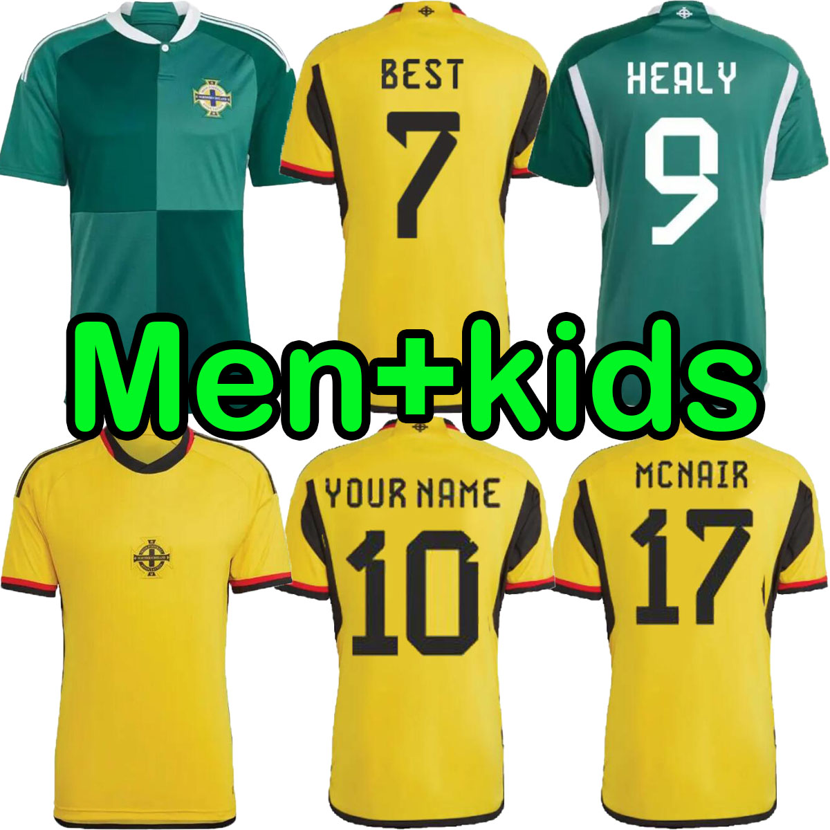 

2023 2024 Northern Ireland Soccer Jerseys BLUE EVANSadult 23/24 HOME MAGENNIS Thailand LEWIS Saville MCNAIR Ballard MAN's football shirt, Yellow