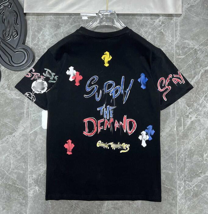 

Classics Mens t Shirts Heart High Quality Brand Crew Neck Chromes Short Sleeves Tops Tees Ch T-shirts Sweater Casual Horseshoe Sanskrit Cross Print V5ei fi, A111