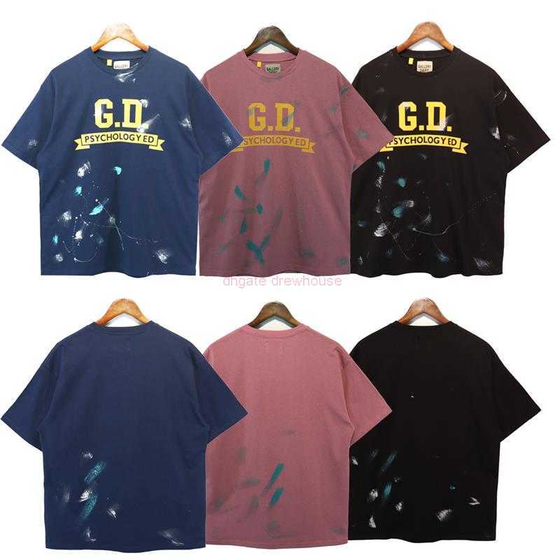 

Fashion Designer Clothing Tees Rock Tshirt Galleryes Depts Tokyo Japan Splash Print T-shirt Summer Loose Casual Couple Handdrawn Streetwear Hip hop TShirts, Black