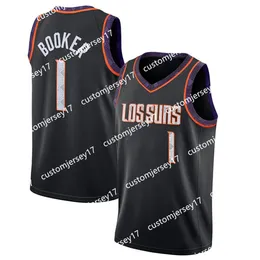 Phoenix``Suns``1 Devin Booker Black````Edition basketball Jersey City Jerseys