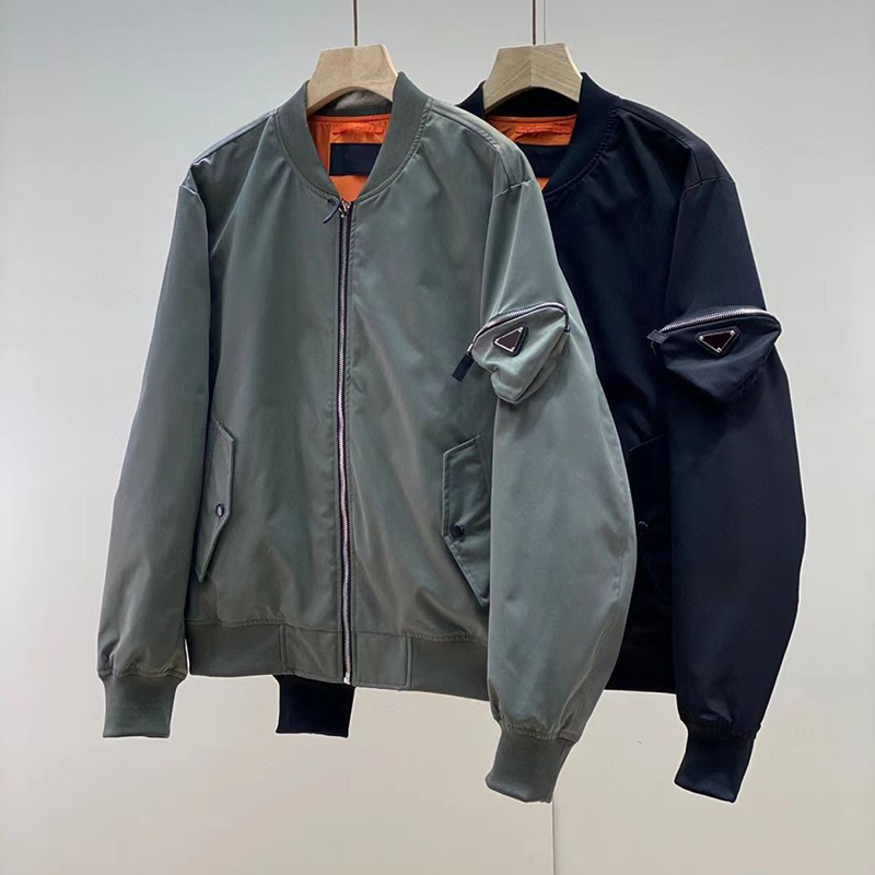 

Mens jacket designers new casual baseball stand-up collar coat, Black