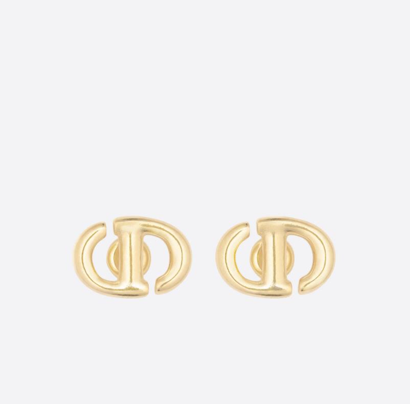 

Gold veneer metal press QQ ring earrings 2023 spring and summer new models