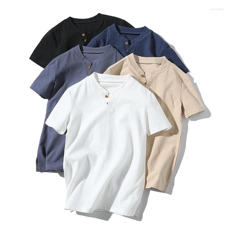 

Men's T Shirts Mens Pullover Linen Short Sleeve Slim Fit Solid Men M-5xl, Dark grey