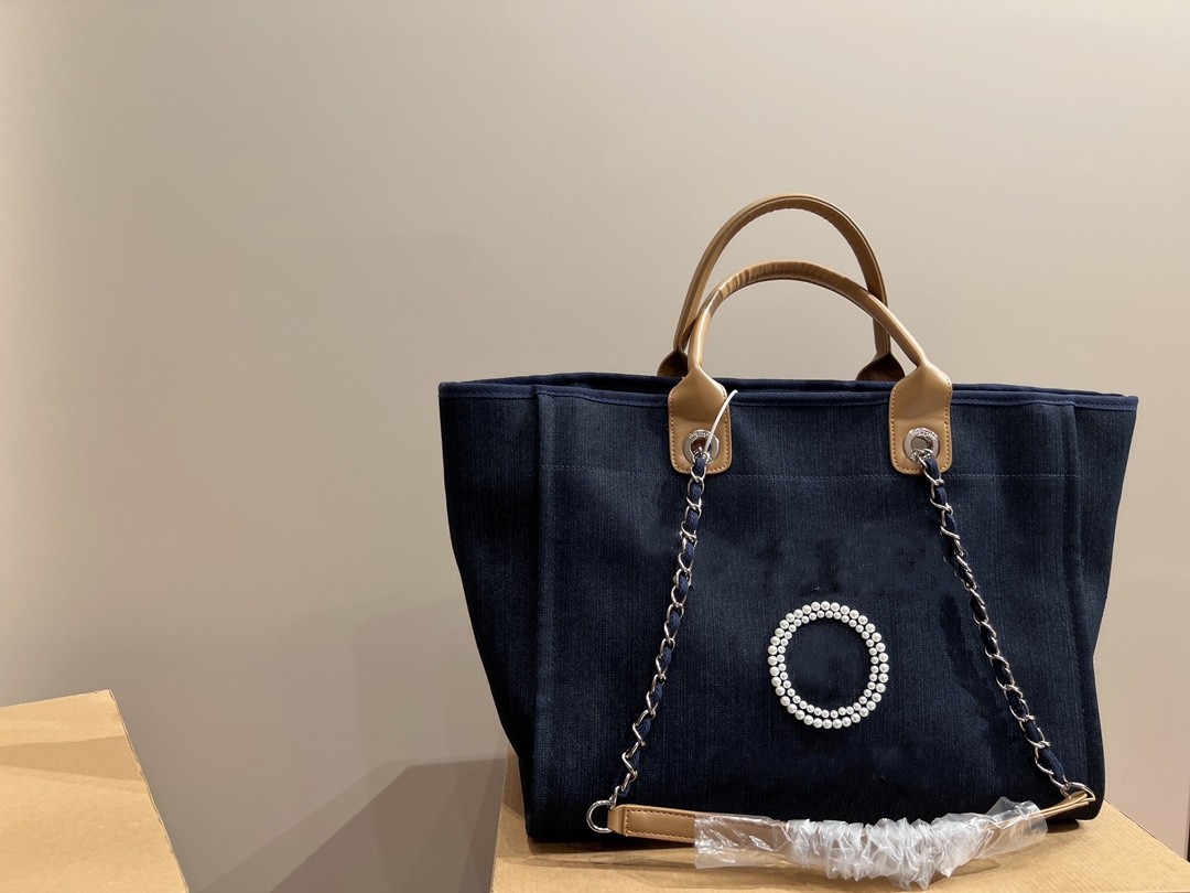 

Brand Pearl Beach Bag Classic Designer Bag Women's Handbag Chain Strap Single Shoulder Bag Canvas bag Large capacity shopping bag Travel Bag, Customize