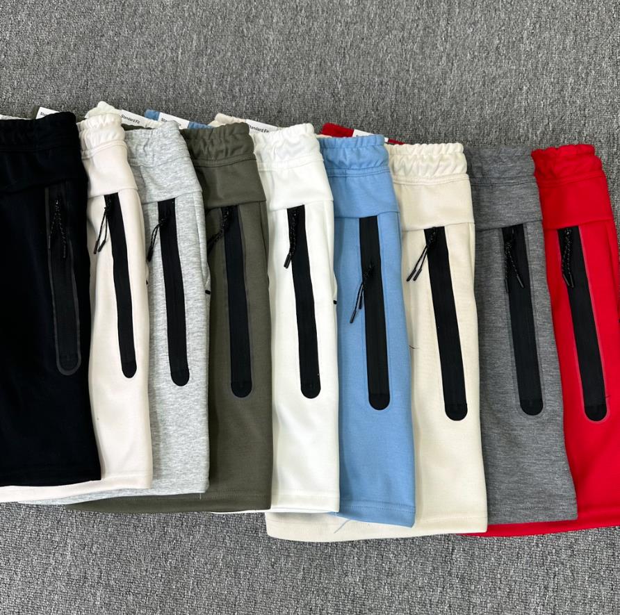 

Men shorts Pants Solid Joggers black blue beach single zipper Pocket Reflective Zip Shorts Cotton casual Trousers