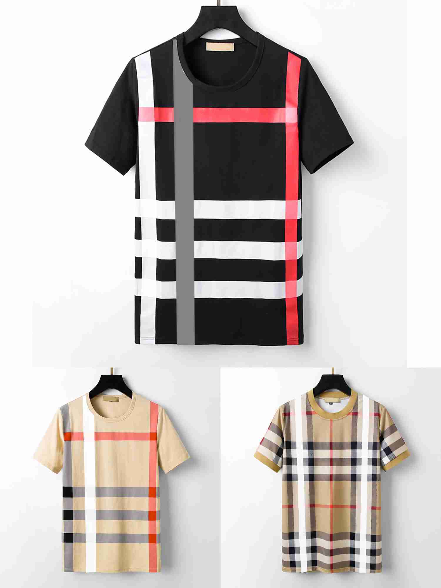 

Men's T-shirts Slim Fit Display Round Neck Casual Fashion Stripe Pattern Cotton Top Designer Brand Spring and Summer Casual Men's M-3xl