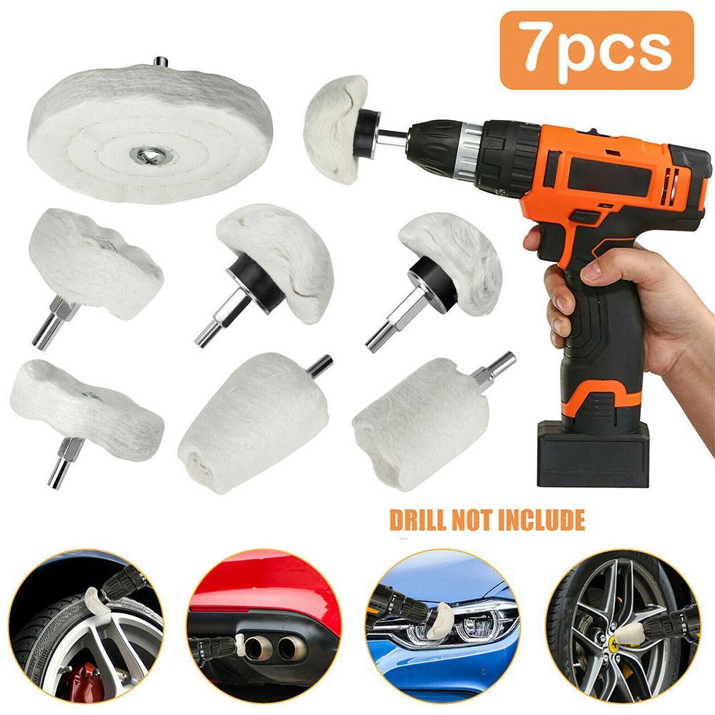 

Tools 7pcs Polishing Pad Buffing Wheel Kit Car Polishing Buffing Pads Polisher Aluminum Alloy Stainless Steel Mop Wheel Drill Kit