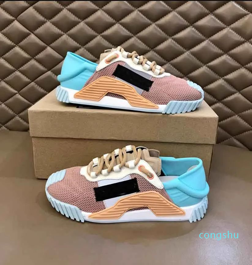 

Perfect Brand Men NS1 Sneakers Shoes Suede Mesh Nappa Leather Flex Rubber Sole Trainers Party Wedding BF Gift Skateborad Walking EU38-46, 13