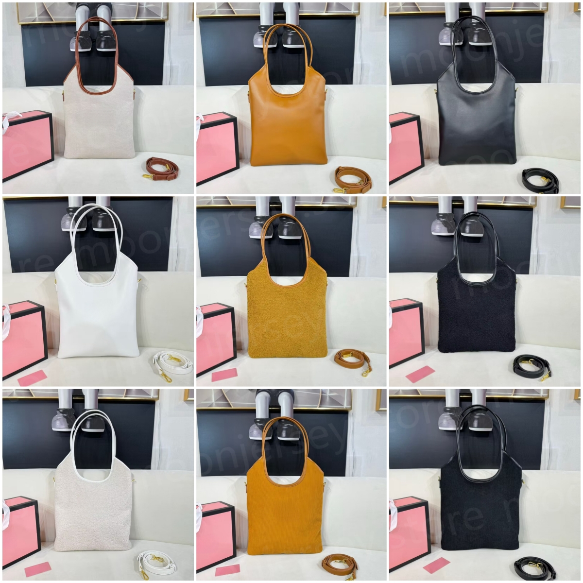 High Quality Designer Hobo Bags Fashion Women's Tote Bag with Lambhair High Capacity Shoulder Bag 25552 25553-image-633994154
