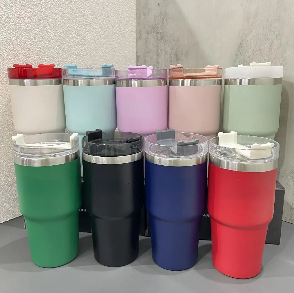 Tumbler 20oz mug with handle thermos mug with lid straw stainless steel coffee mug termos mug has logo