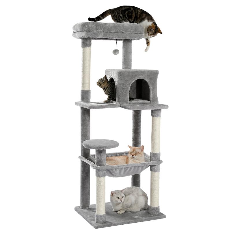 

Scratchers Luxury Cat Tree Multilevel Cat Climbing Tower with Scratching Post Sturdy Activity Center with Hammock Lovely Cat House