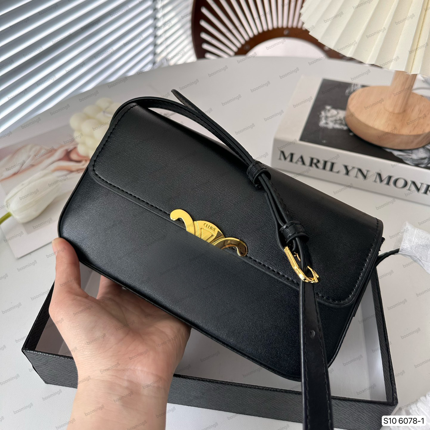 

Designer Bags Triomphe Smooth Cowhide Women Teen Cuir Handbag Golden Chain Shopping bags Lady Wallet 22cm, Box