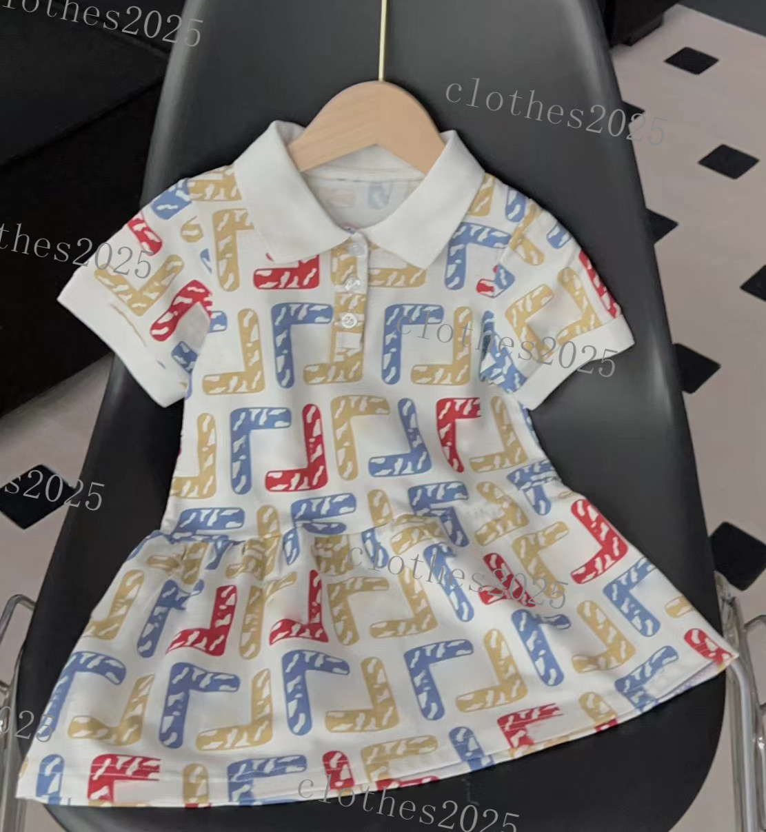 

Designer Kids Clothing Sets Classic Brand Baby Girls Dresses Fashion Letter Skirt Dress Childrens Clothes High Quality AAAAA Luxury top brand polo Dresses