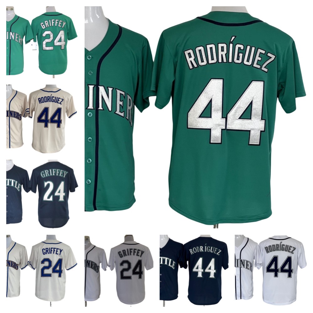 

Top Quality S-3XL Seattle MARI Baseball jerseys 44 Julio Rodriguez 24 Ken Griffey Jr. men