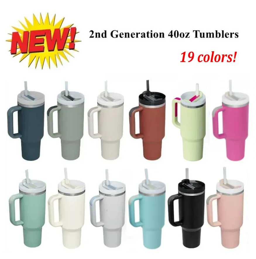 

1Pc H2.0 Plus New 40oz stainless steel tumbler with handle lid straw big capacity beer mug water bottle outdoor camping cup vacuum insulated drinking tumblers, Multi-color