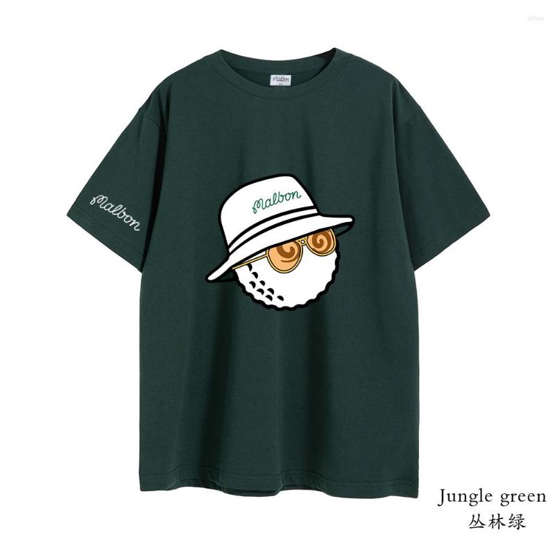 

Men' T Shirts Malbon Golf T-Shirt Men Women 2023 Summer Cotton Top Bucket Hat Short Sleeve Fashion Couple Loose Clothing, Malt color