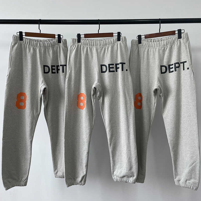 

Designer Clothing Fashion Pant Galleryes Depts High Street Digital 8 Printed Foot Guard Pants Casual Loose Pants Men's Sweatpants Rock Streetwear Jogger Trousers, Light gray