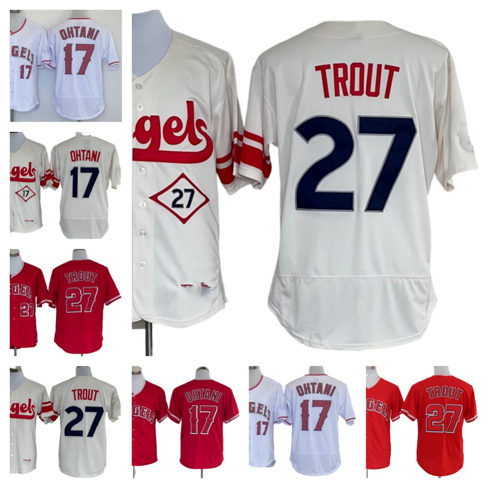 

Top Quality S-3XL LOS Ang Baseball jerseys 17 Shohei Ohtani 27 Mike Trout men