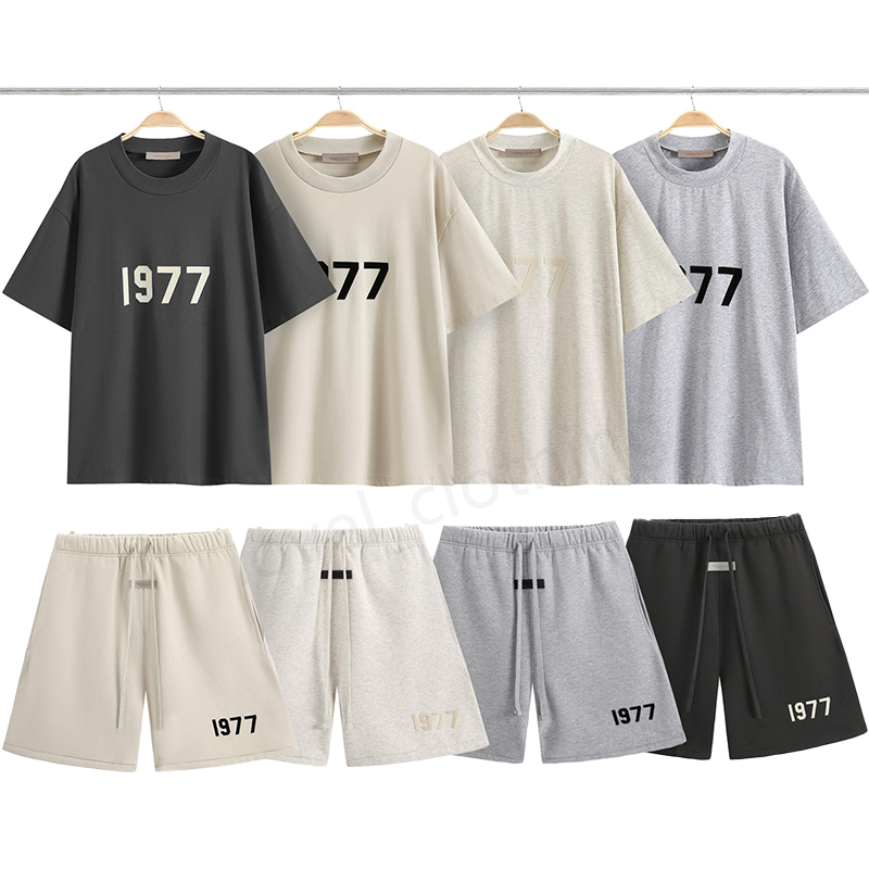

ESS Designer Mens Women T shirts shorts Summer loose God Fashion High Street leisure suit Cotton letter print Tide couples tops Clothing Size -XL