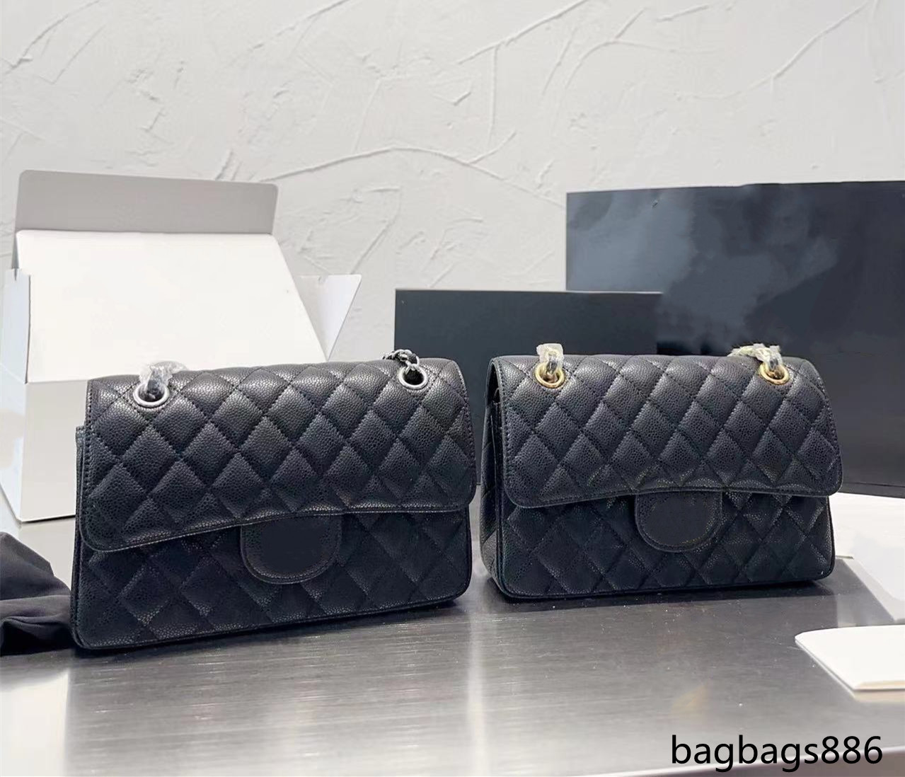 

23 cm luxury package classic double flap shoulder CC designer clutch bag woman sheepskin Crossbody bag purse luxury silver metal hardware caviar cosmetic bags, Sheepskin pure white