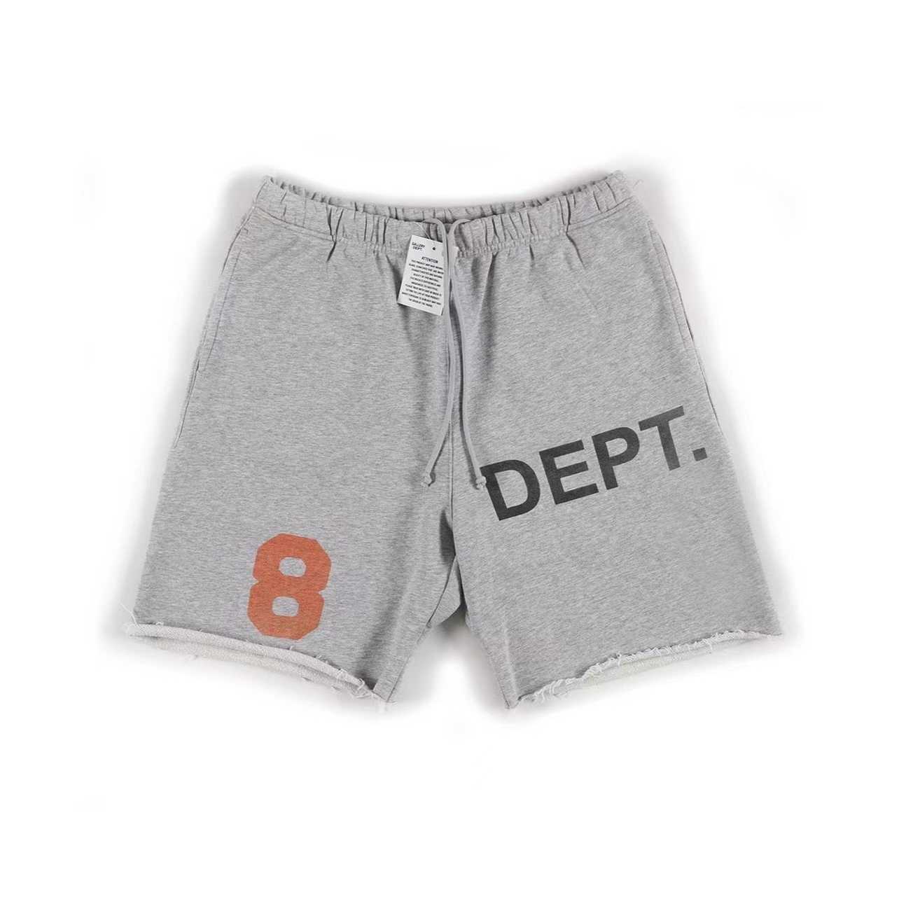 

Designer Clothing Fashion pant Galleryes Depts. "8" Sweatshort Orange 8 Washed Elastic Loose Shorts Couples Joggers Sportswear Hip hop Streetwear Streetwear, Light gray