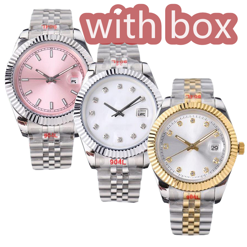 

Men's fully automatic mechanical watch 36-41mm women's quartz watch 28-31mm multi-color luminescent waterproof stainless steel 904L classic watch, Color 17