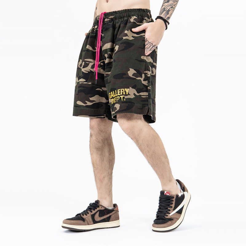 

Designer Clothing Fashion pant Galleryes Depts Camouflage Shorts Loose High Street Niche Trendy Casual Men Women's Couples American Quarter Pants Summer, Army green