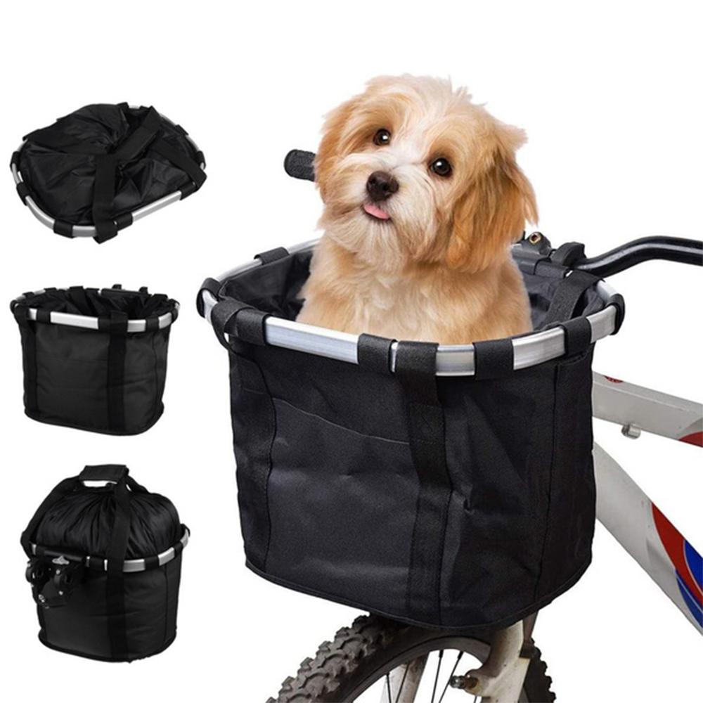 

Carrier 2 in1 Detachable Fold Dog Basket For a Bicycle Front Basket Bike Dog Basket Carrier Pouch Cycling Handlebar Tube Hanging Basket