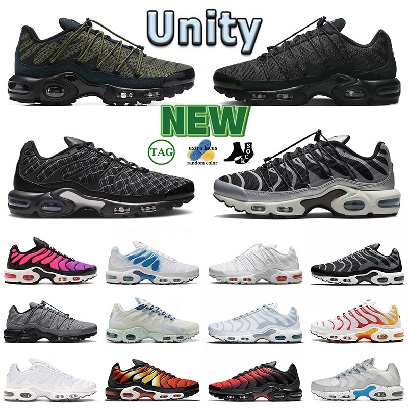

wholesale new TN Plus Utility Clean White mens womens basketball shoe Toggle Lacing Olive Black Grey Reflective Triple Black Casual Fashion Sneakers Eur 36-46, 40-46 hyper blue