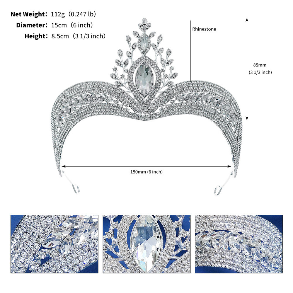 

TS-0135-A Bride Jewelry Full of Diamond Crown Shining Extra Large Zircon Princess Wedding Dinner Crown Hair Jewelry Retro Baroque Crown