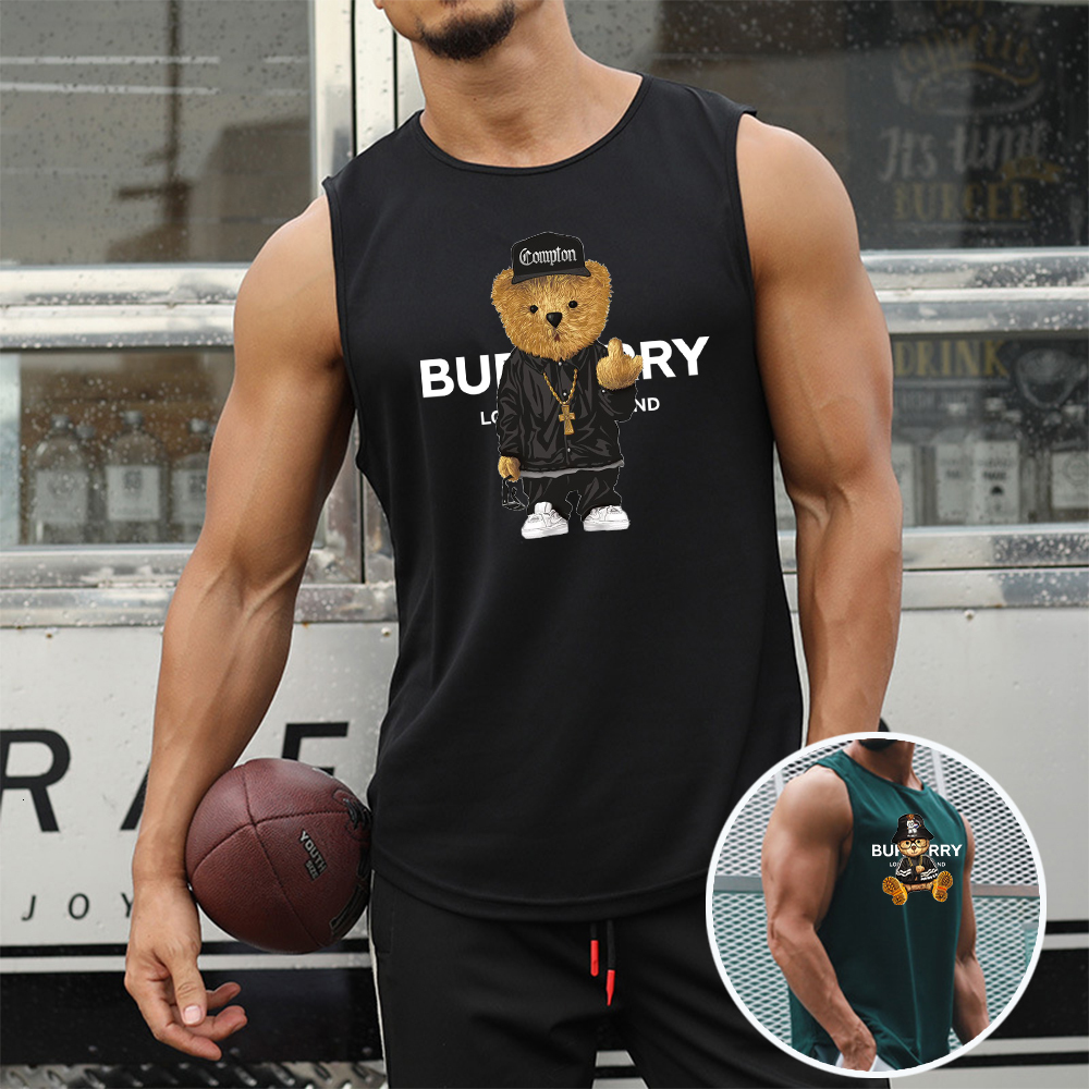 

Men's Tank Tops Loose Men Running Vest 2023 Outdoor Street Basketball Gym Sleeveless Luxury Shirt Quick Dry Fitness Cloth Bodybuilding 230427, Sky blue 1