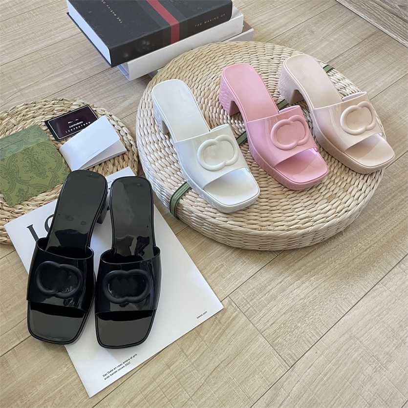 

Designer Chan Women eel Slippers Chunky Rubber Jelly Slides Double G Block Heels Sandals High Heel Mule 2023 Summer Thick Bottom Pumps Alphabet sandal, Guc4184