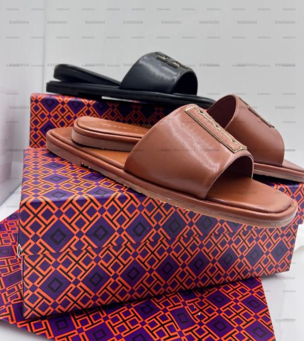 

Eleanor Slides Designer Women039s leather sandals Hollow pattern rubber slippers Summer fashion slippers6036382, Beige