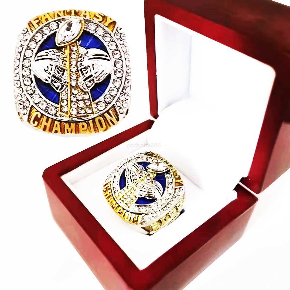 

2022 fantasy football ring FFL league trophy ring with stand