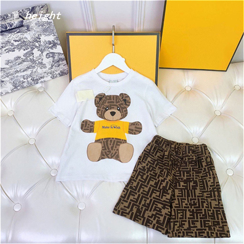 

Children's Designer high-quality cloting Sets 2 pieces summer T-shirt Happy Bear clothing cartoon short sleeve T-shirt Shorts 90cm-160cm#52