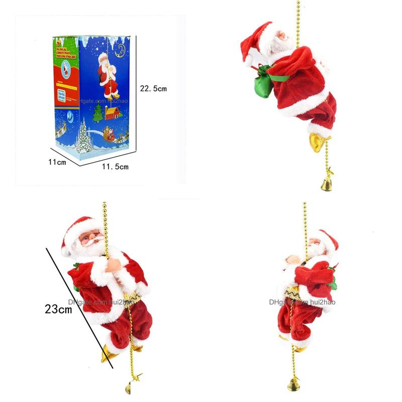 christmas decorations climbing beads santa claus music electric doll rope gifts ornaments cross border wholesale fashion sale funny adult