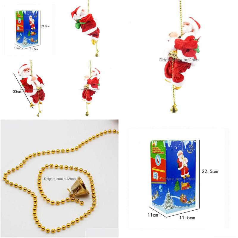 christmas decorations climbing beads santa claus music electric doll rope gifts ornaments cross border wholesale fashion sale funny adult