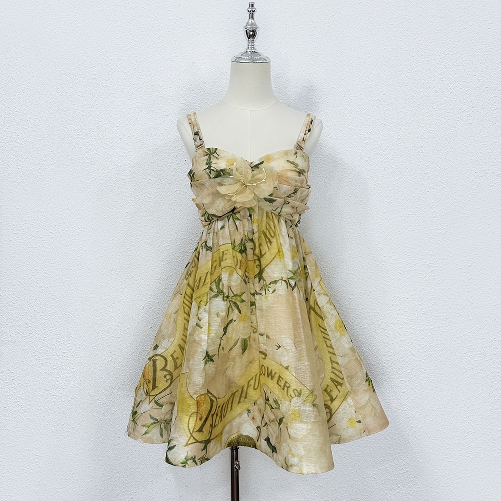 

Casual Dresses 2023 Spring/Summer Australian Designer Designed 3D Decal Strap Short Dress, Multi