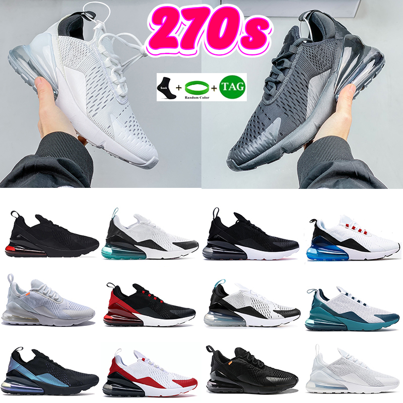 

270 270s Running Shoes Men Women Trainers Triple Red Black White Barely Rose Pink Blast pack hot punch Medium Olive Gradient Cushion Mens Womens Sports Sneakers, 01 white black