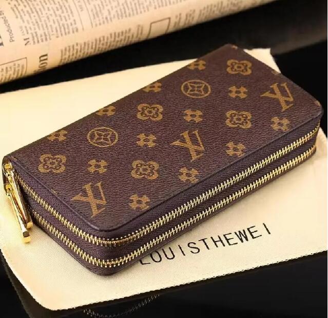 

Designers Double ZIPPY WALLET flowers zipper wallets luxurys Men Women leather bags Classic Letters coin Purse Original Plaid louiseitys LVS viutonitys, Outer packing bag