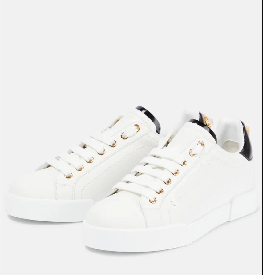 

Luxury design Men casual shoes women sneaker Portofinos white leather back pearl and lace up platform skate flats Brands Comfort Casual Walking with box