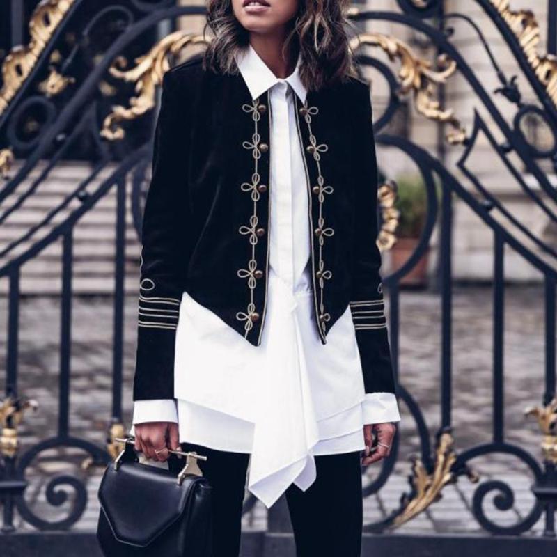 

Women's Suits & Blazers Tailored Coat Autumn Winter Women Vintage Steampunk Suit Slim Ladies Wearing Formal Work Jacket Streetwear Clothes, Black