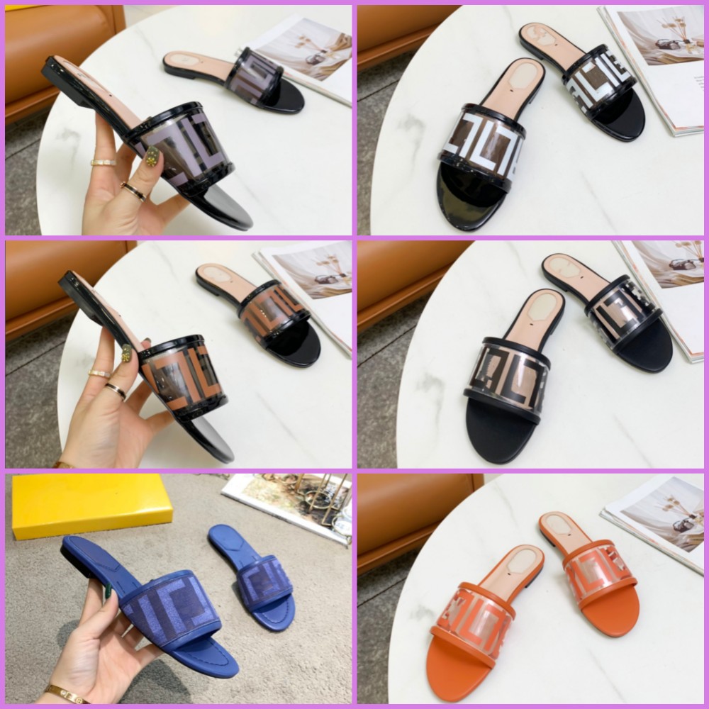 

2023 Designer Women's Flat Sandals with Correct Flower Box Dust Bag Sandals Slippers Summer Wide Flat Sandals Slippers Size 35-42, 18