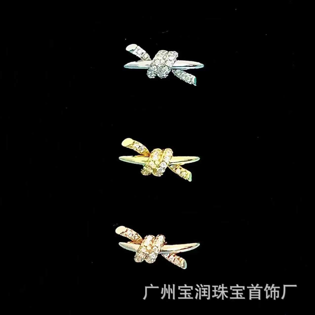 

high-quality Tiffay Twisted Ins Style Ring s925 Sterling Silver Diamond Fashion Light Luxury Versatile for Men and Women